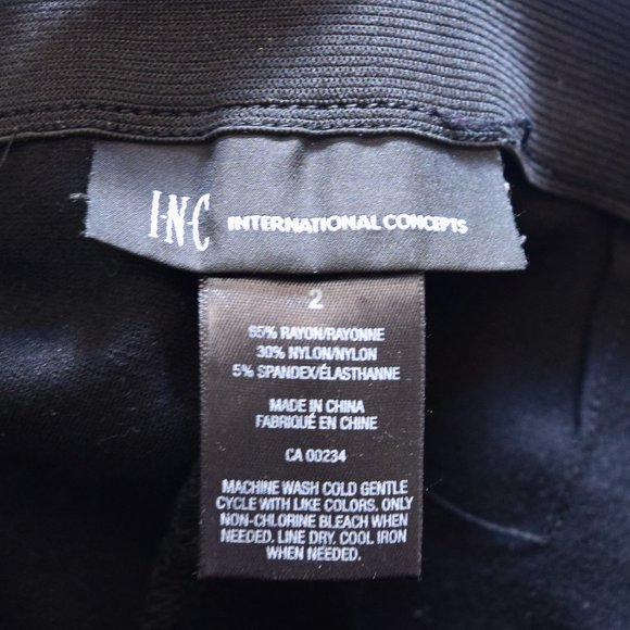 2/$20 INC Black Legging Pants with Gold Zipper Detail - Picture 3 of 3